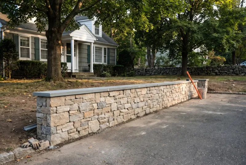 veneered retaining wall