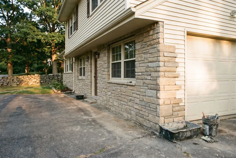 full fieldstone facade